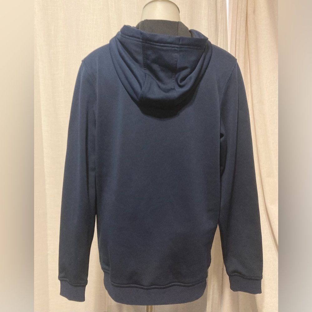 SM under armour high neck hoodie cold gear loose fit navy sweatshirt with hood - Picture 2 of 7